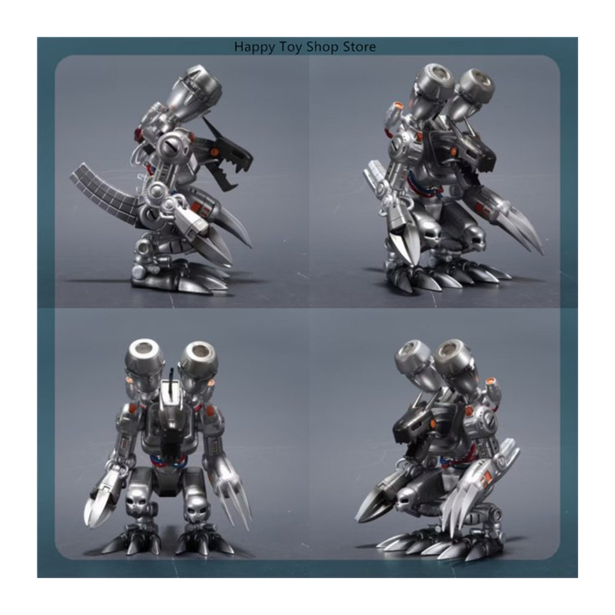 Bandai Digimon Adventure Mechanischer Devidramon Anime-Figur Modellstatue in Rot und Silber, Höhe: 18,5 cm - Bild 1