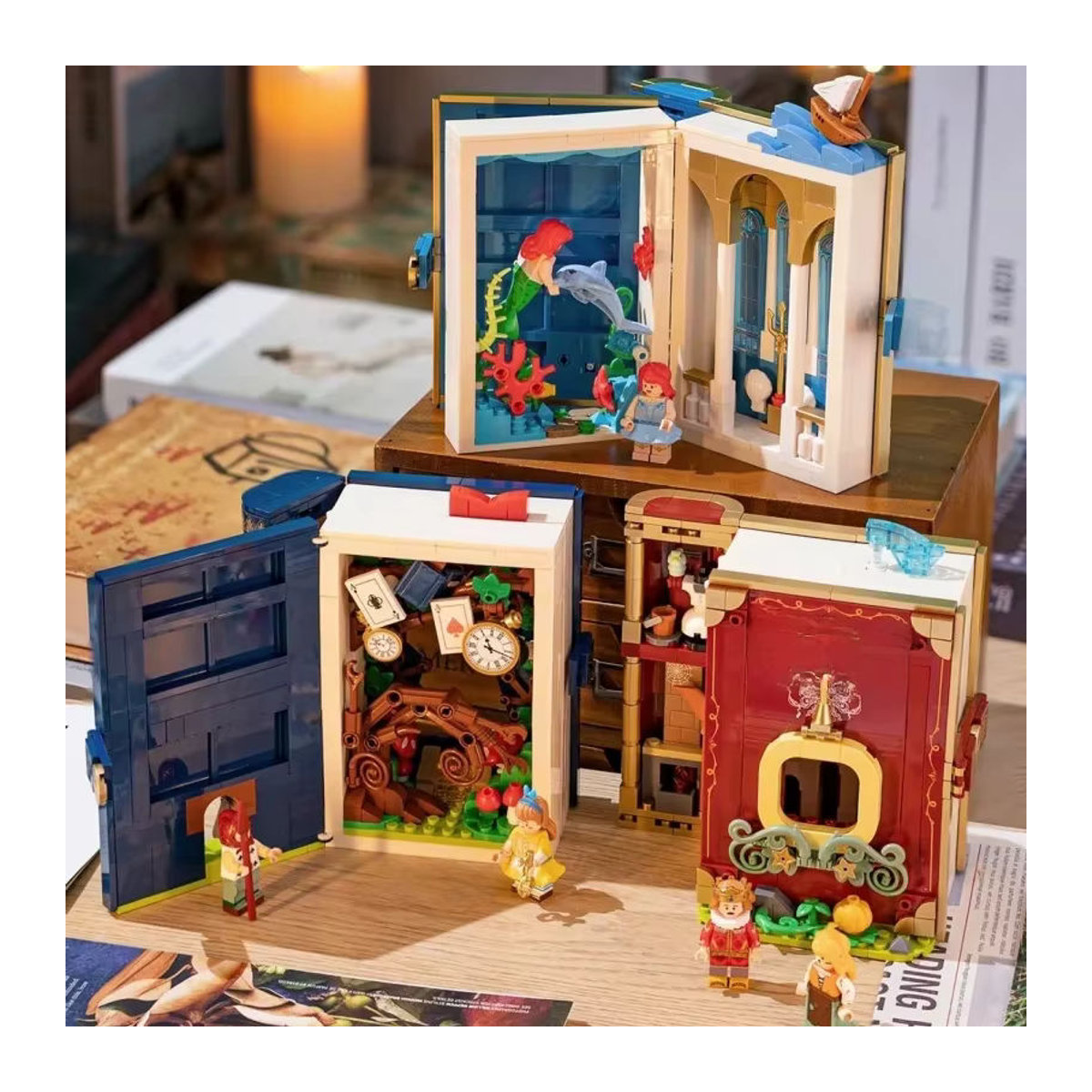 Bandai DIY Holz 3D Buch Märchen Stadt Dekoration Unvollendet Mehrfarbig - Bild 5