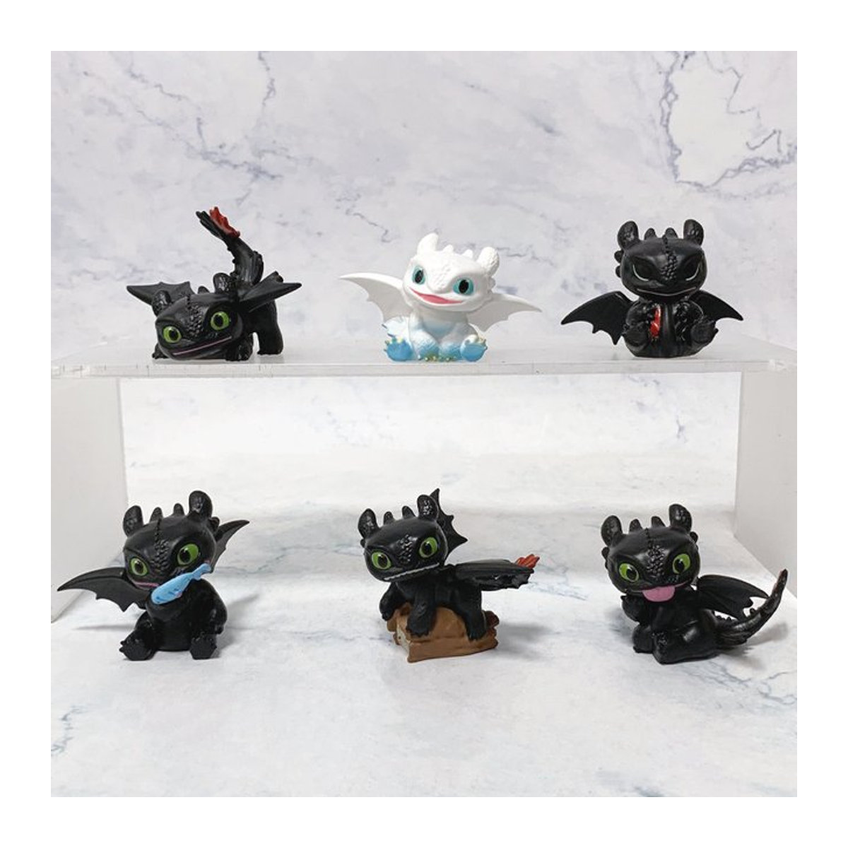 Bandai Drachenzähmen leicht gemacht Zahnlos Actionfiguren Set aus Kunststoff, 6-teilig, schwarz - Bild 1