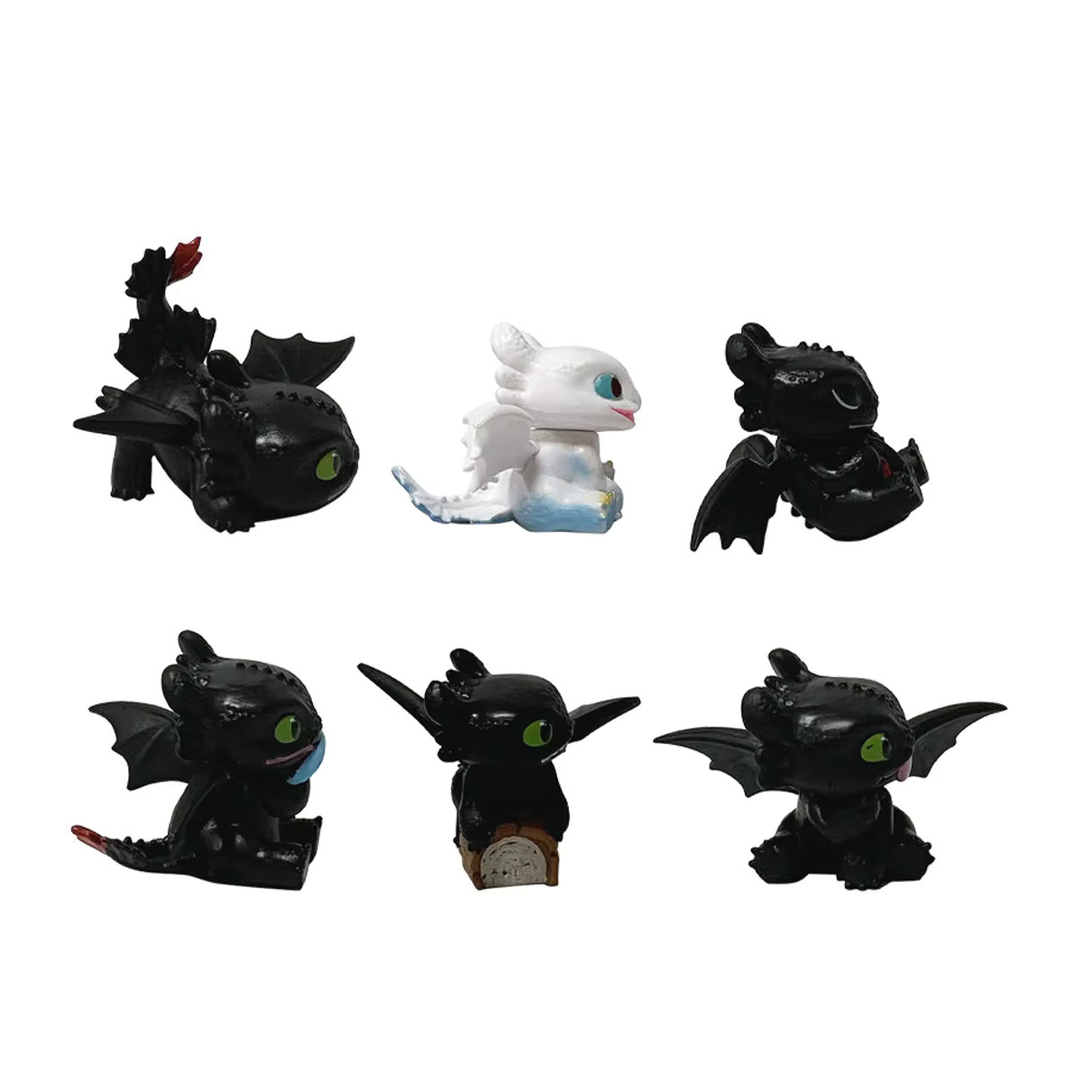 Bandai Drachenzähmen leicht gemacht Zahnlos Actionfiguren Set aus Kunststoff, 6-teilig, schwarz - Bild 3