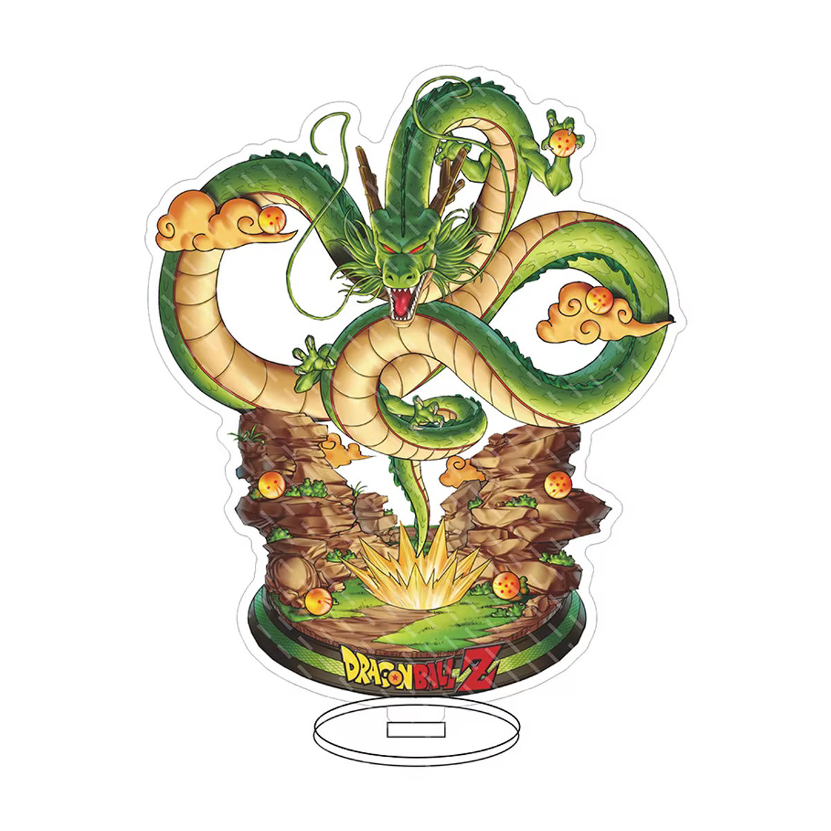 Bandai Dragon Ball Anime Acryl-Figur Modell-Displayhalterung mit Shenron, Frieza, Vegeta und Goku, mehrfarbig, aus Kunststoff - Bild 2