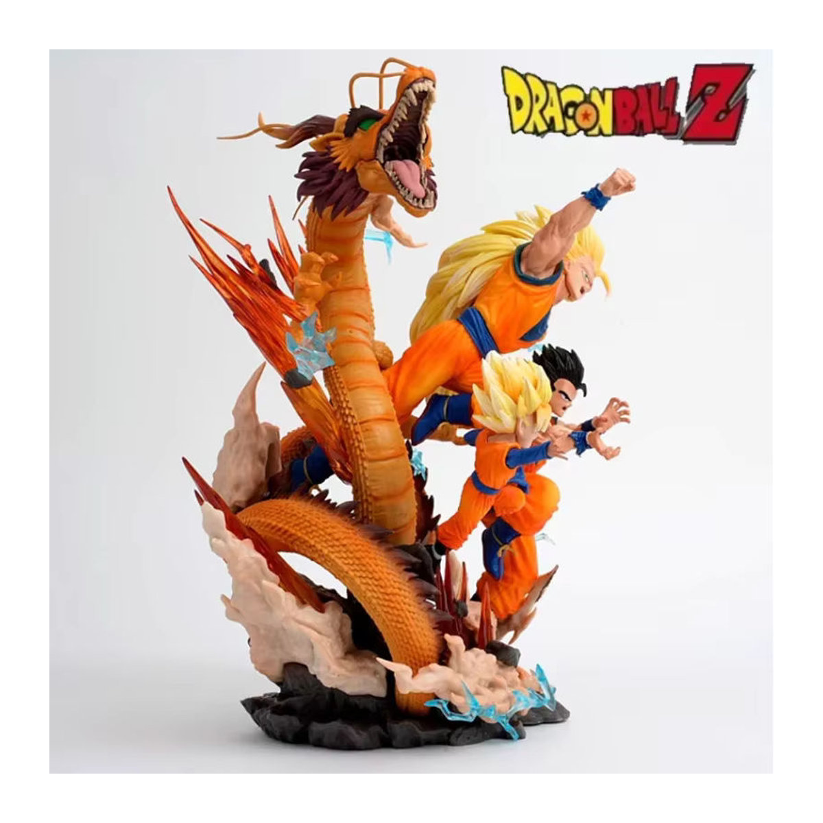 Bandai Dragon Ball Anime-Actionfiguren-Set mit Goku, Gohan und Goten als Super Saiyajin 3 Ornament-Statuen, mehrfarbig, Höhe: 28 cm - Bild 2