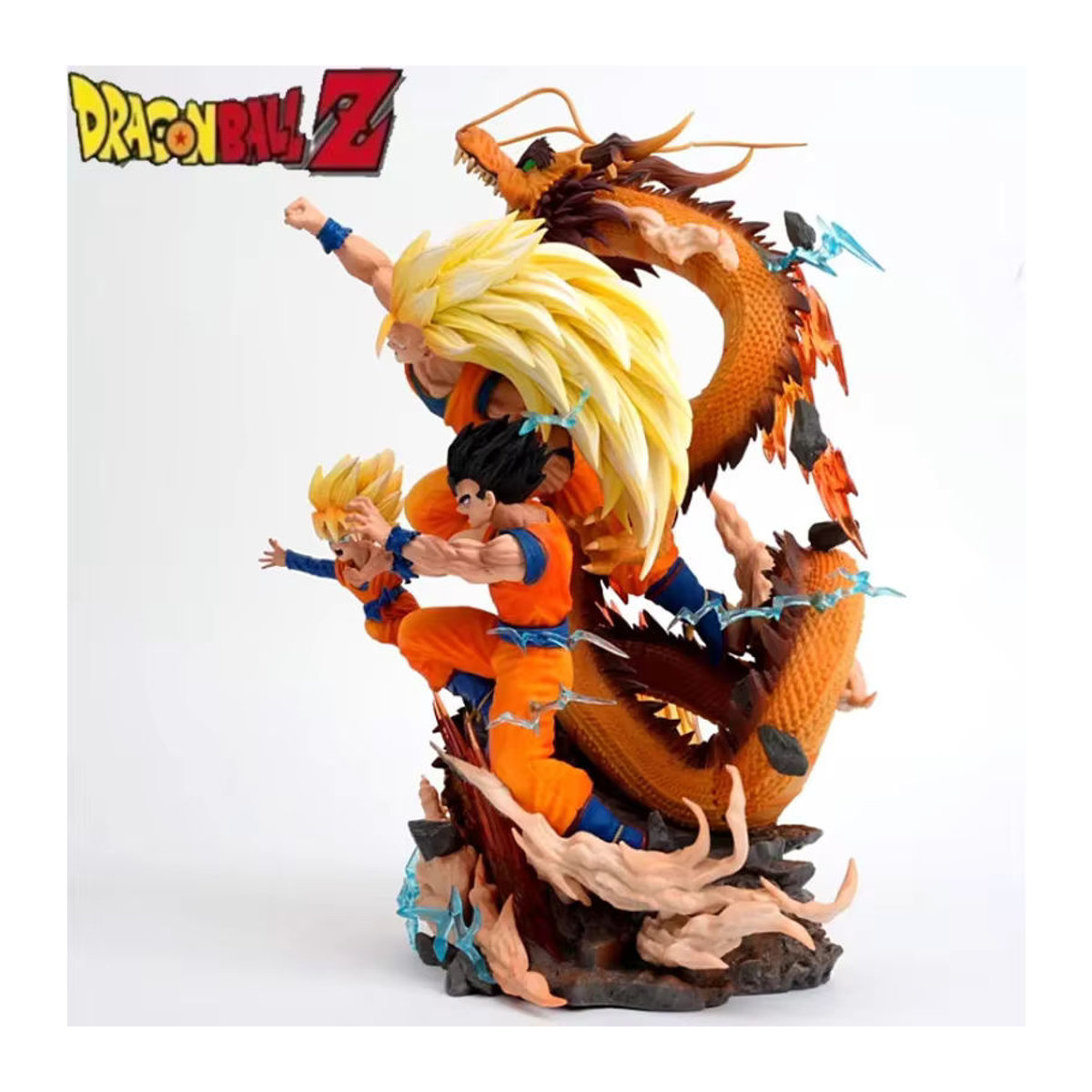 Bandai Dragon Ball Anime-Actionfiguren-Set mit Goku, Gohan und Goten als Super Saiyajin 3 Ornament-Statuen, mehrfarbig, Höhe: 28 cm - Bild 3