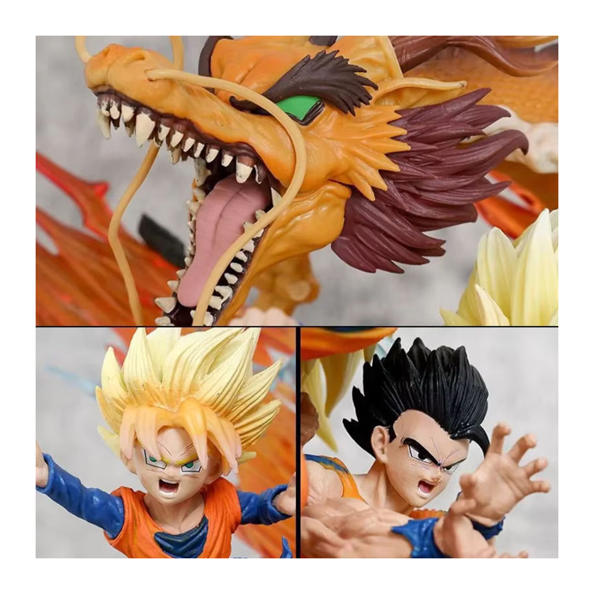 Bandai Dragon Ball Anime-Actionfiguren-Set mit Goku, Gohan und Goten als Super Saiyajin 3 Ornament-Statuen, mehrfarbig, Höhe: 28 cm - Bild 5