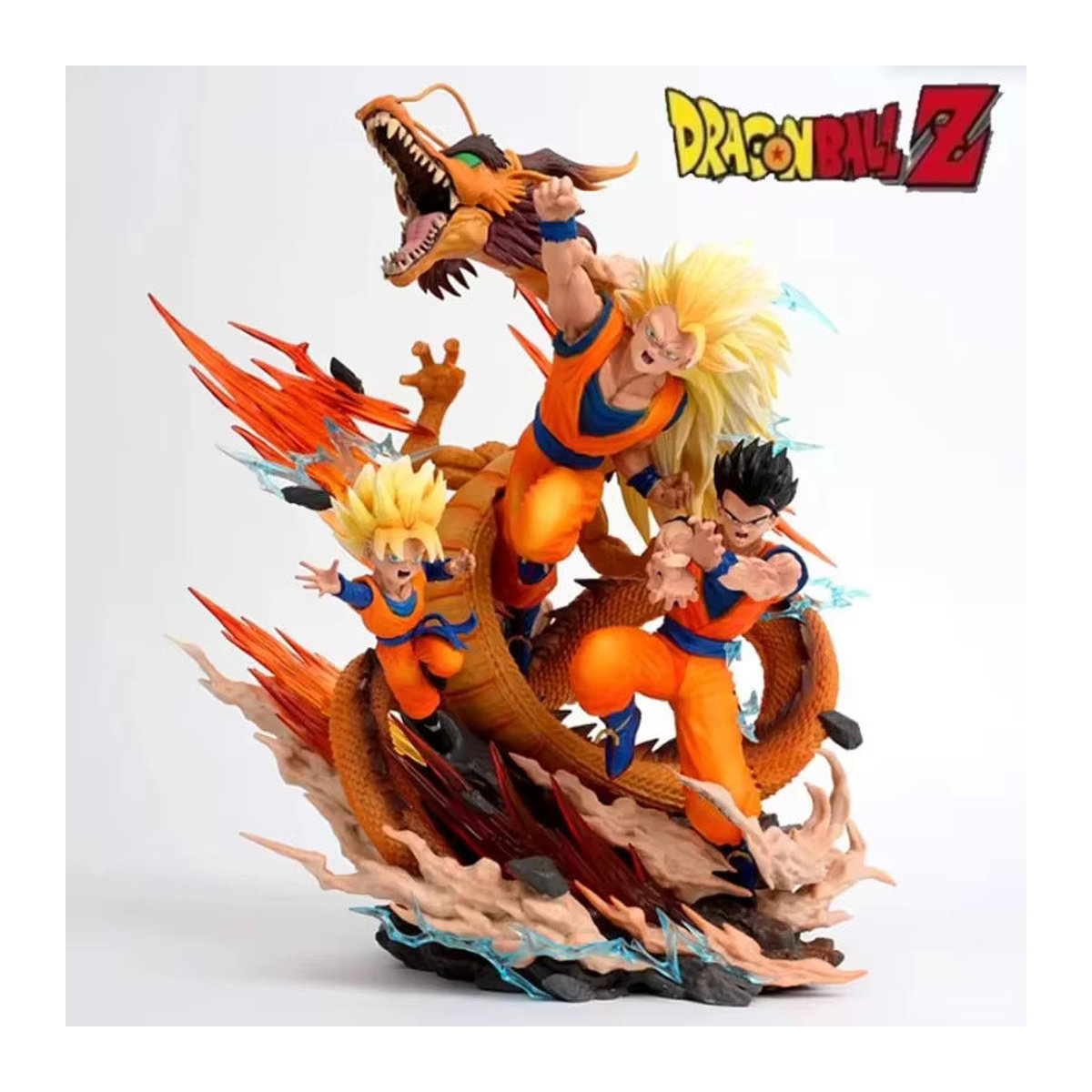 Bandai Dragon Ball Anime-Actionfiguren-Set mit Goku, Gohan und Goten als Super Saiyajin 3 Ornament-Statuen, mehrfarbig, Höhe: 28 cm - Bild 6