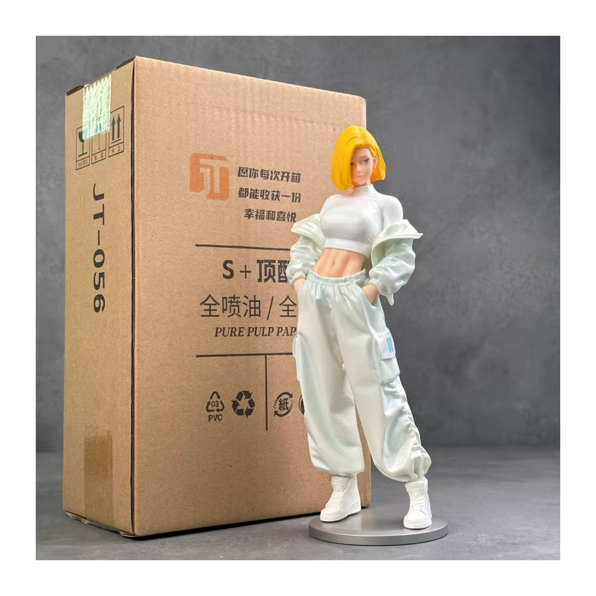 Bandai Dragon Ball Anime Figur Mädchenmodell in Weiß, stehende Desktop-Dekoration aus Kunststoff, Höhe: 18 cm - Bild 5