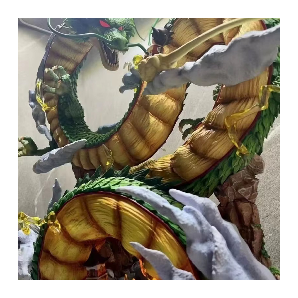 Bandai Dragon Ball Anime Figur Shenron und Goku Statue aus Kunststoff in Grün, Höhe: 53 cm - Bild 6