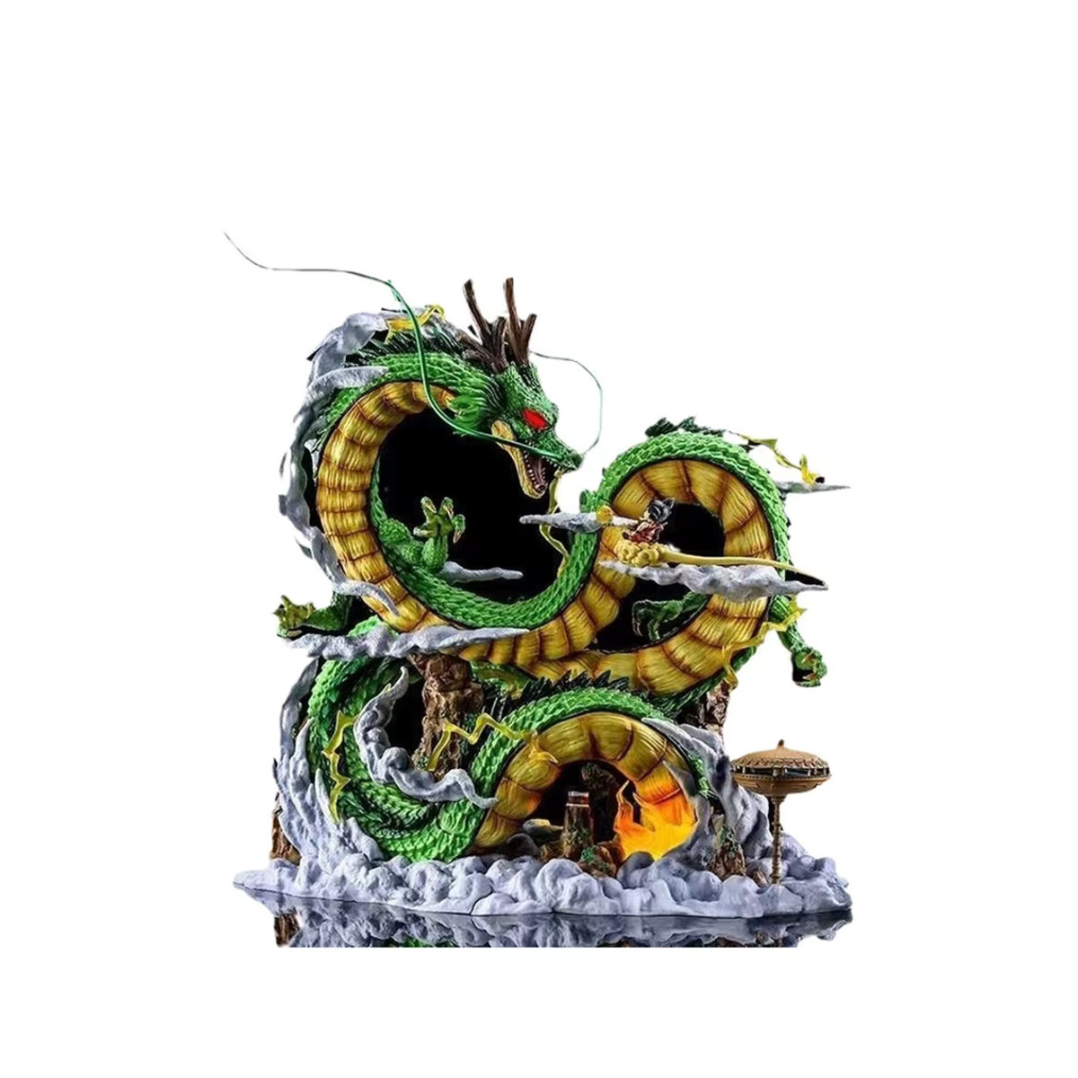 Bandai Dragon Ball Anime Figur Shenron und Goku Statue aus Kunststoff in Grün, Höhe: 53 cm - Bild 7