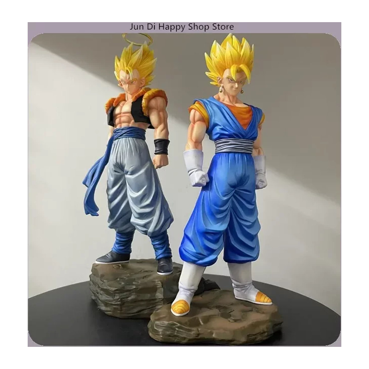 Bandai Dragon Ball Anime-Figuren Gogeta und Vegito in stehender Pose, mehrfarbige PVC-Statuen zur Desktop-Dekoration, Höhe: 30 cm und 28,5 cm - Bild 1