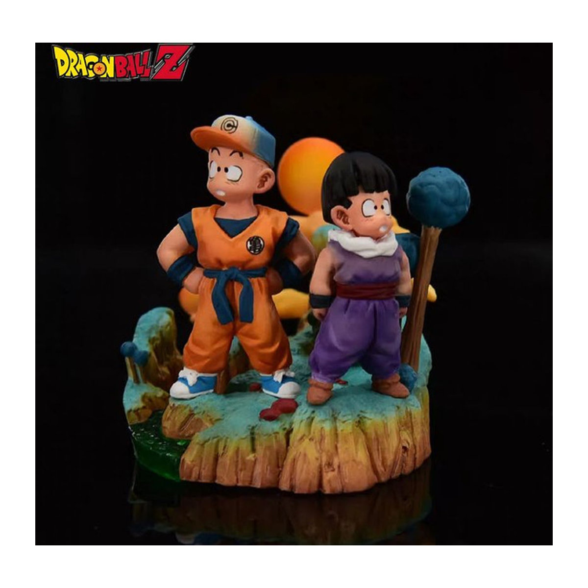 Bandai Dragon Ball Anime Figuren Krillin und Gohan PVC Statuen als mehrfarbige Sammlerfiguren und Desktop-Ornamente, Höhe: 6 cm - Bild 1
