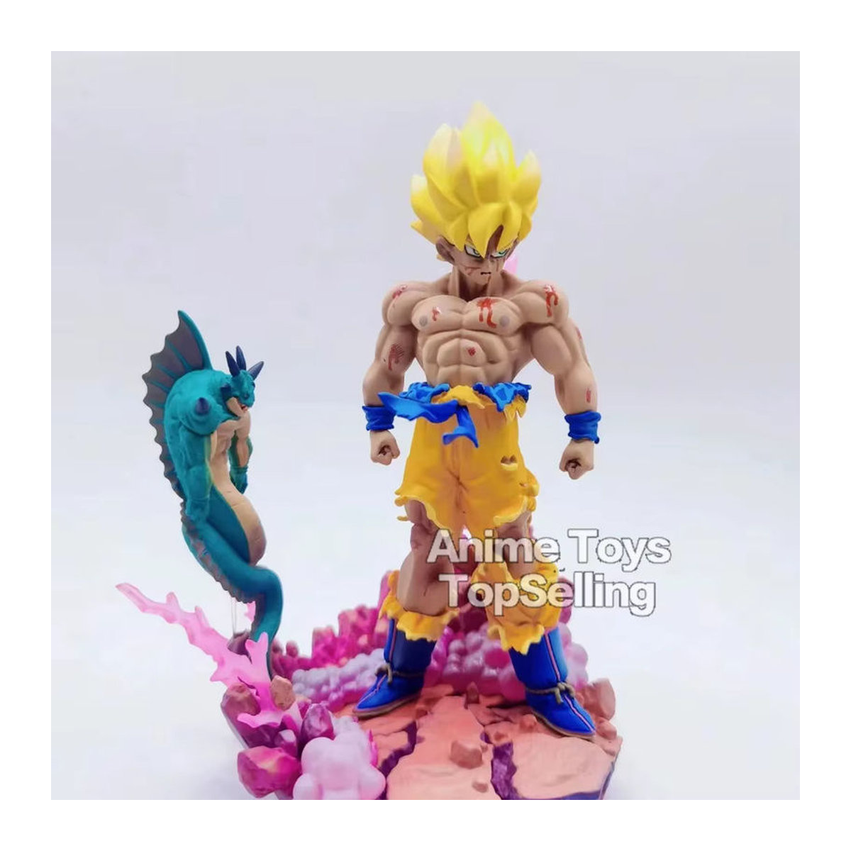 Bandai Dragon Ball Anime Figuren Set Goku Super Saiyajin und Shenron aus Kunststoff, mehrfarbig, Höhe: 14 cm - Bild 3