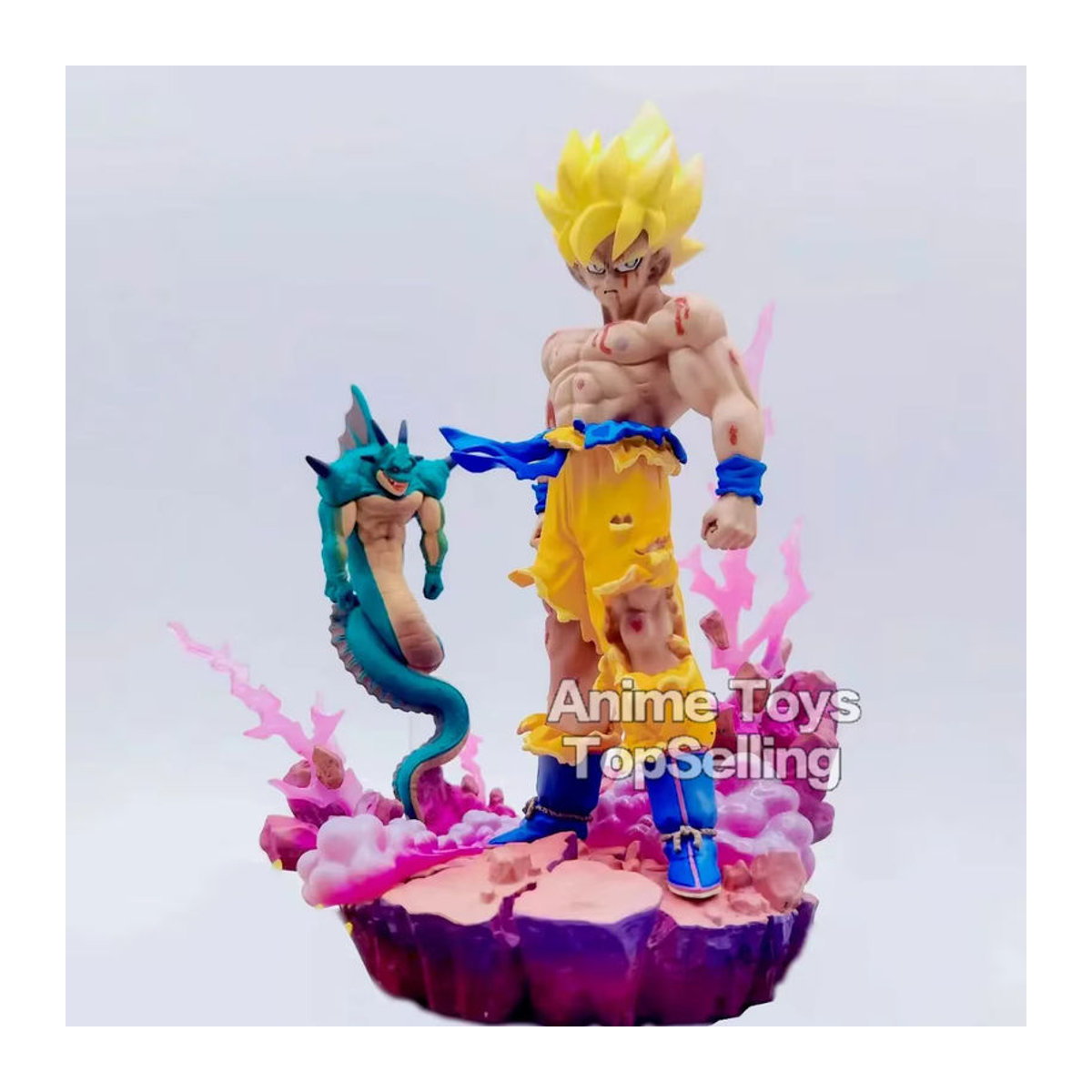 Bandai Dragon Ball Anime Figuren Set Goku Super Saiyajin und Shenron aus Kunststoff, mehrfarbig, Höhe: 14 cm - Bild 4
