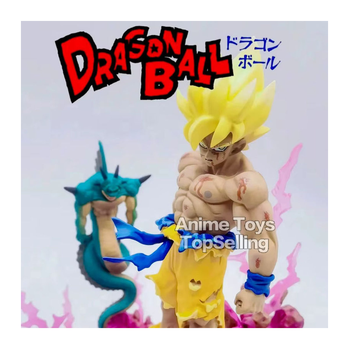 Bandai Dragon Ball Anime Figuren Set Goku Super Saiyajin und Shenron aus Kunststoff, mehrfarbig, Höhe: 14 cm - Bild 5