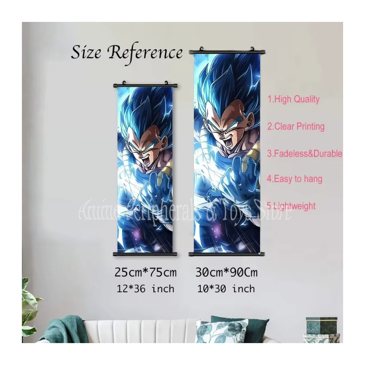 Bandai Dragon Ball Anime Leinwandposter mit Goku Super Saiyajin Motiv, mehrfarbig, Hochformat - Bild 2