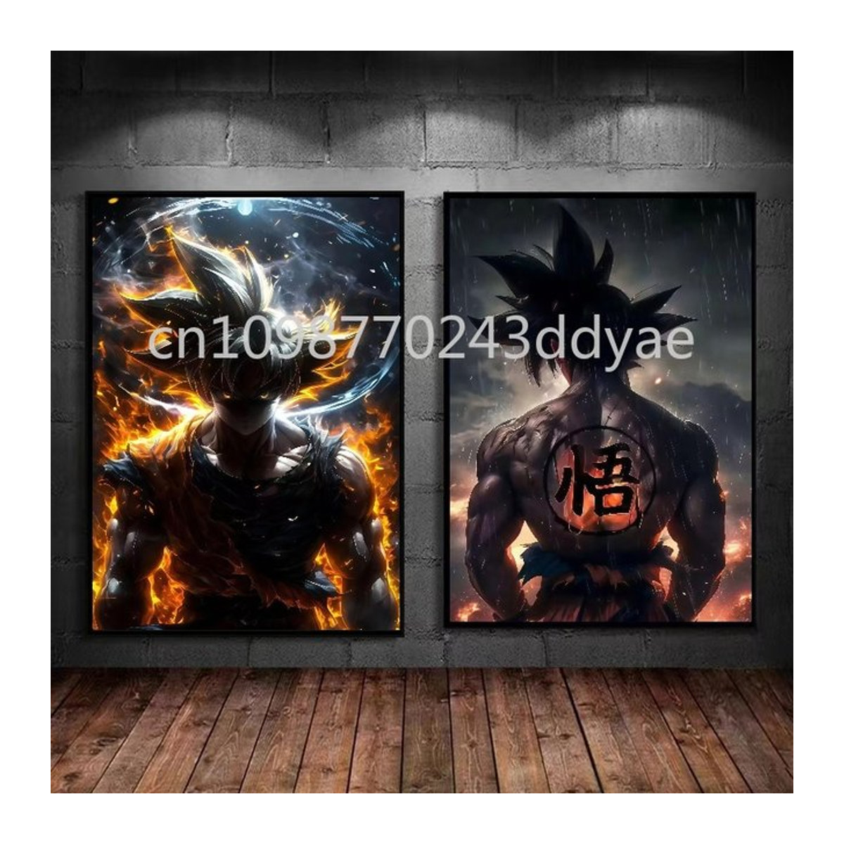 Bandai Dragon Ball Anime Leinwandposter mit Goku und Vegeta in klassischem Design, mehrfarbig, Hochformat - Bild 1