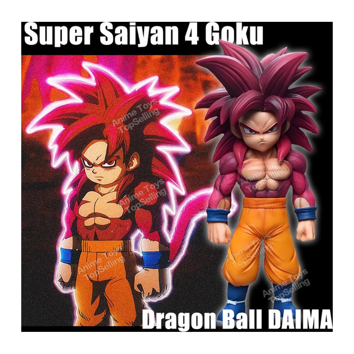 Bandai Dragon Ball DAIMA Actionfigur Super Saiyajin 4 Goku und Vegeta Sammlerstatue aus Kunststoff, mehrfarbig, Höhe: 18,5 cm - Bild 1