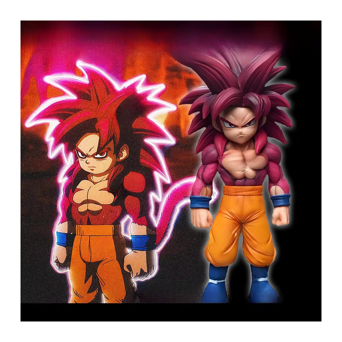 Bandai Dragon Ball DAIMA Actionfigur Super Saiyajin 4 Goku und Vegeta Sammlerstatue aus Kunststoff, mehrfarbig, Höhe: 18,5 cm - Bild 7