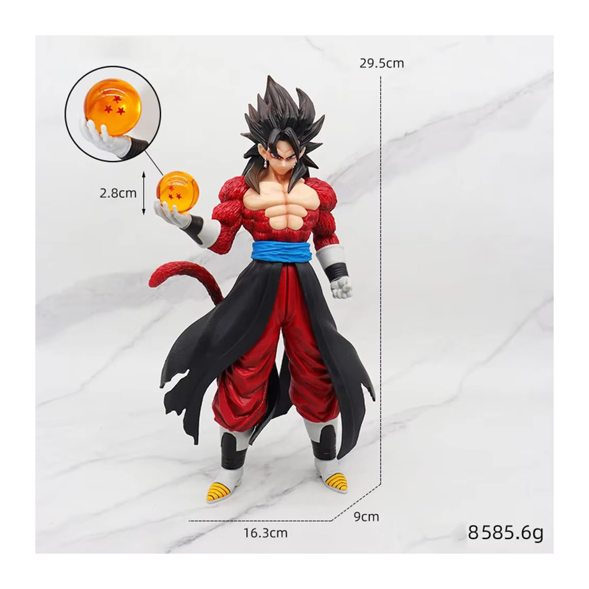 Bandai Dragon Ball Gogeta Super Saiyan 4 Actionfigur aus Kunststoff, Blau und Rot, Höhe: 30 cm - Bild 2
