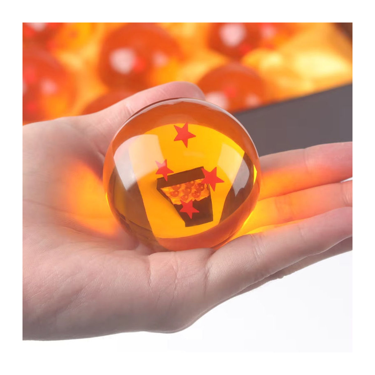 Bandai Dragon Ball Kristall Kugeln Set aus orangefarbenem Kunststoff zur Dekoration - Bild 3