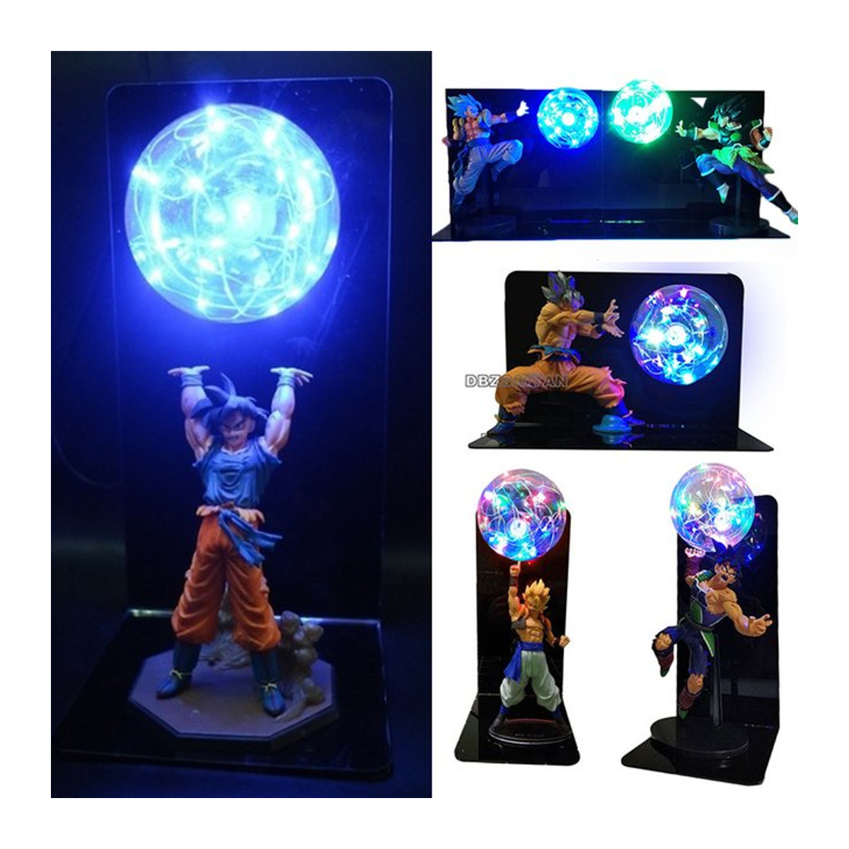 Bandai Dragon Ball LED Nachtlicht mit Super Saiyajin Ultra Instinct Goku Vegeta und Gogeta Figuren in Bunt - Bild 1