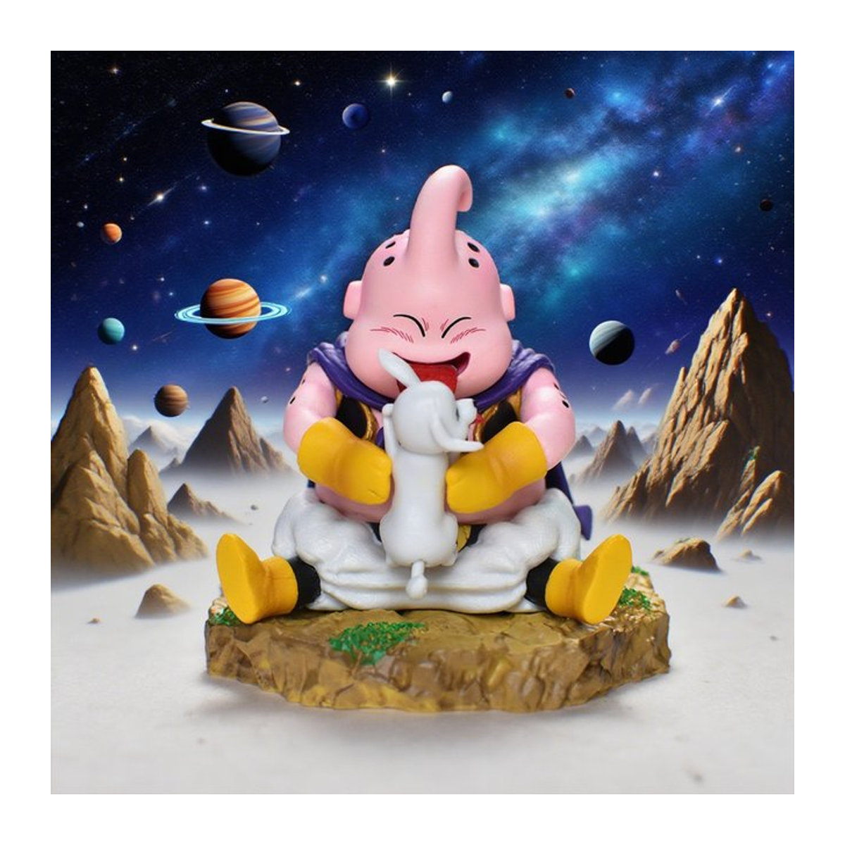 Bandai Dragon Ball Majin Buu Anime Figur Q Version aus Kunststoff in Rosa, Höhe: 8,5 cm - Bild 1