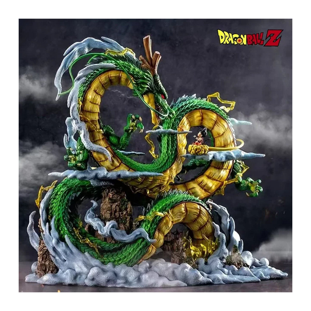 Bandai Dragon Ball Shenron und Goku Anime Figur aus Kunststoff, grün, Höhe: 22 cm - Bild 1