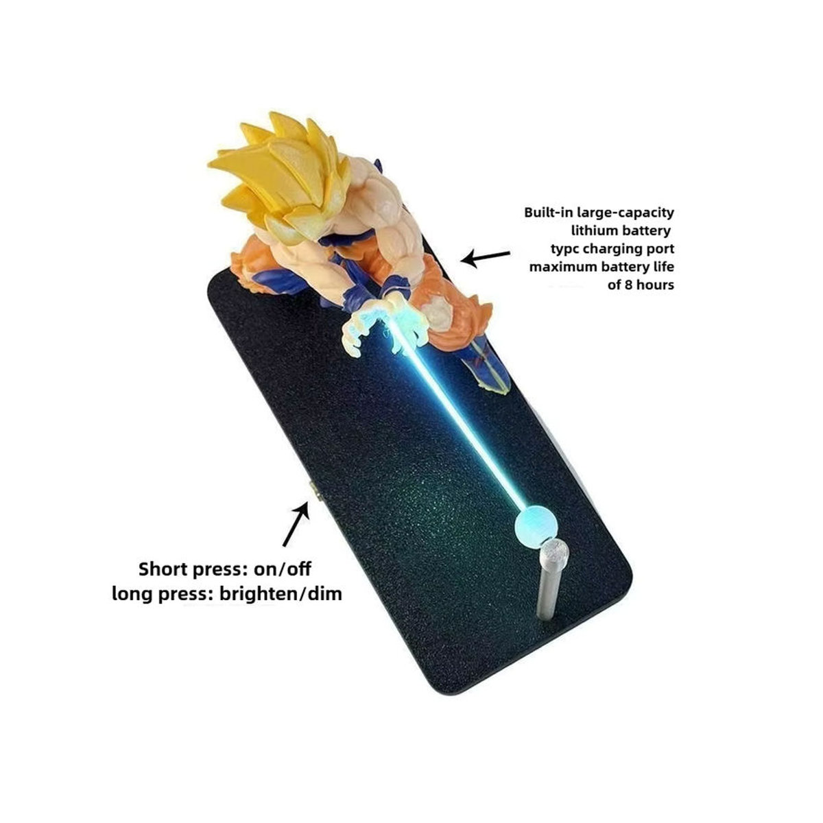 Bandai Dragon Ball Son Goku Kamehameha Tischlampe Desktop Dekoration in Bunt - Bild 6