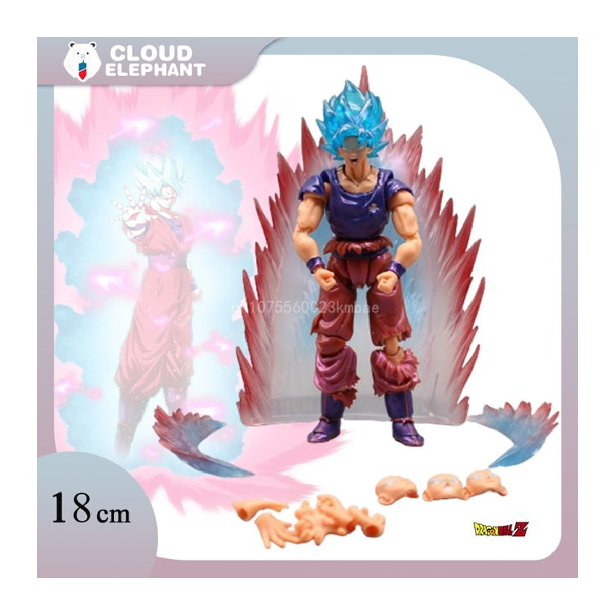 Bandai Dragon Ball Super Goku Actionfigur Super Saiyajin aus Kunststoff, mehrfarbig, Höhe: 18 cm - Bild 1