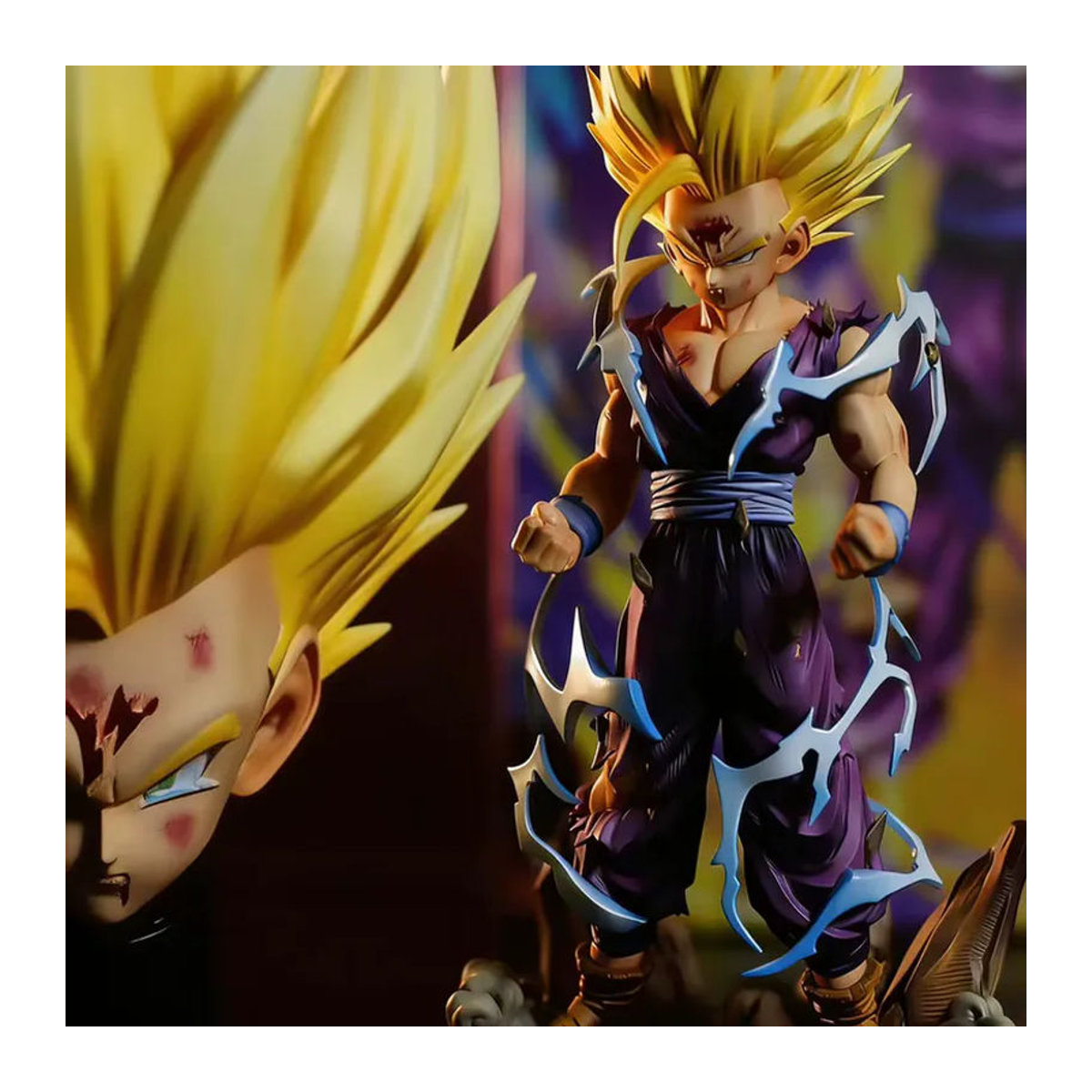 Bandai Dragon Ball Super Saiyan Two Gohan Actionfigur mit Doppel-Kopf-Skulptur aus Kunststoff, mehrfarbig - Bild 2