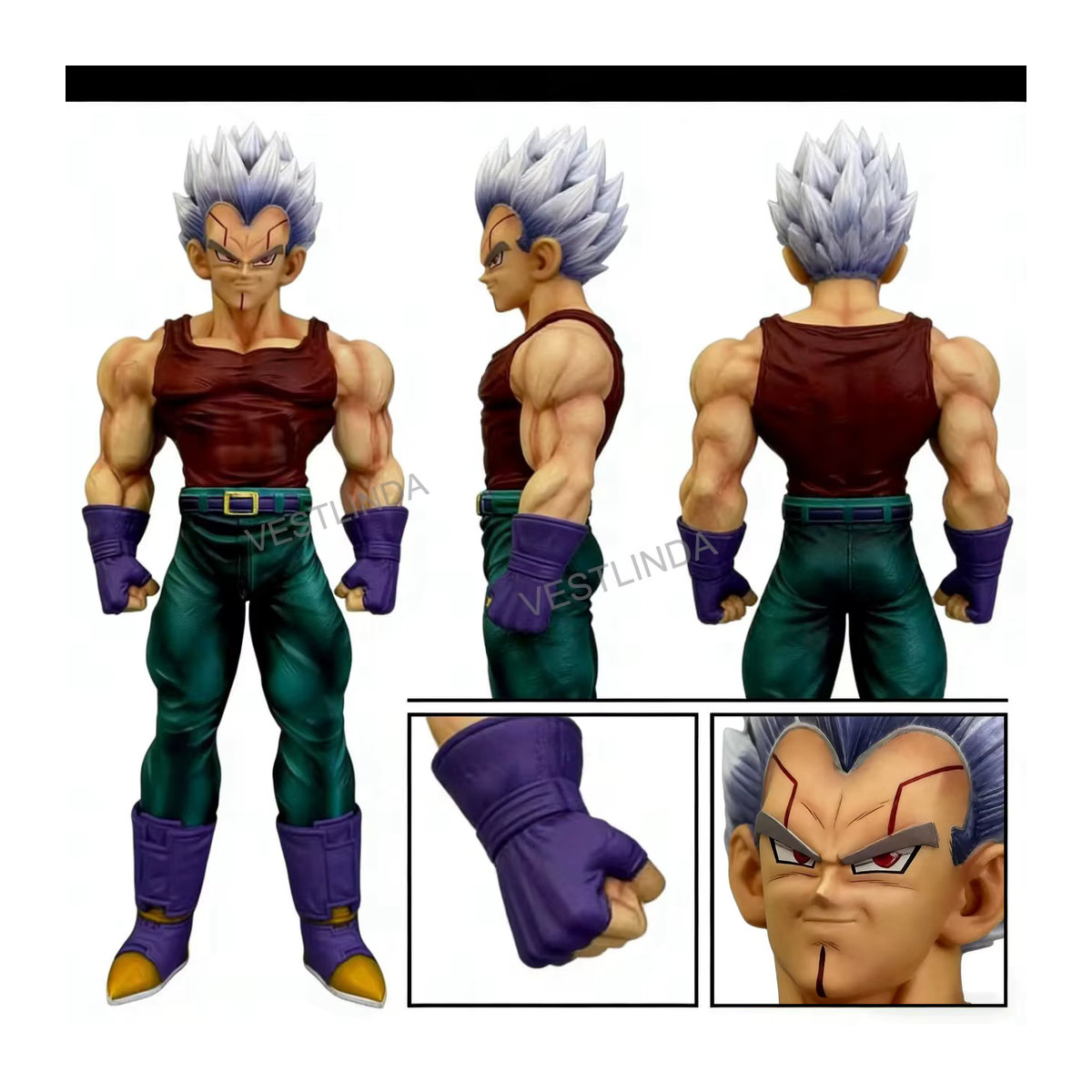 Bandai Dragon Ball Super Saiyan Vegeta Sammlermodell aus PVC mit austauschbaren Armen in Mehrfarbig - Bild 4