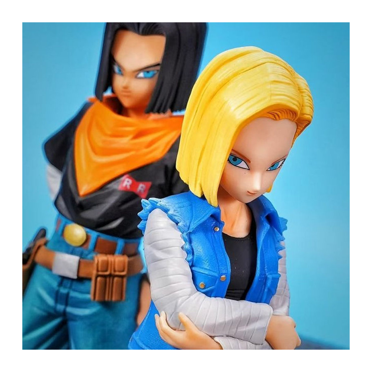 Bandai Dragon Ball Z Anime Actionfiguren Android 17 und 18 aus PVC, mehrfarbig, Höhe: 23 cm - Bild 1
