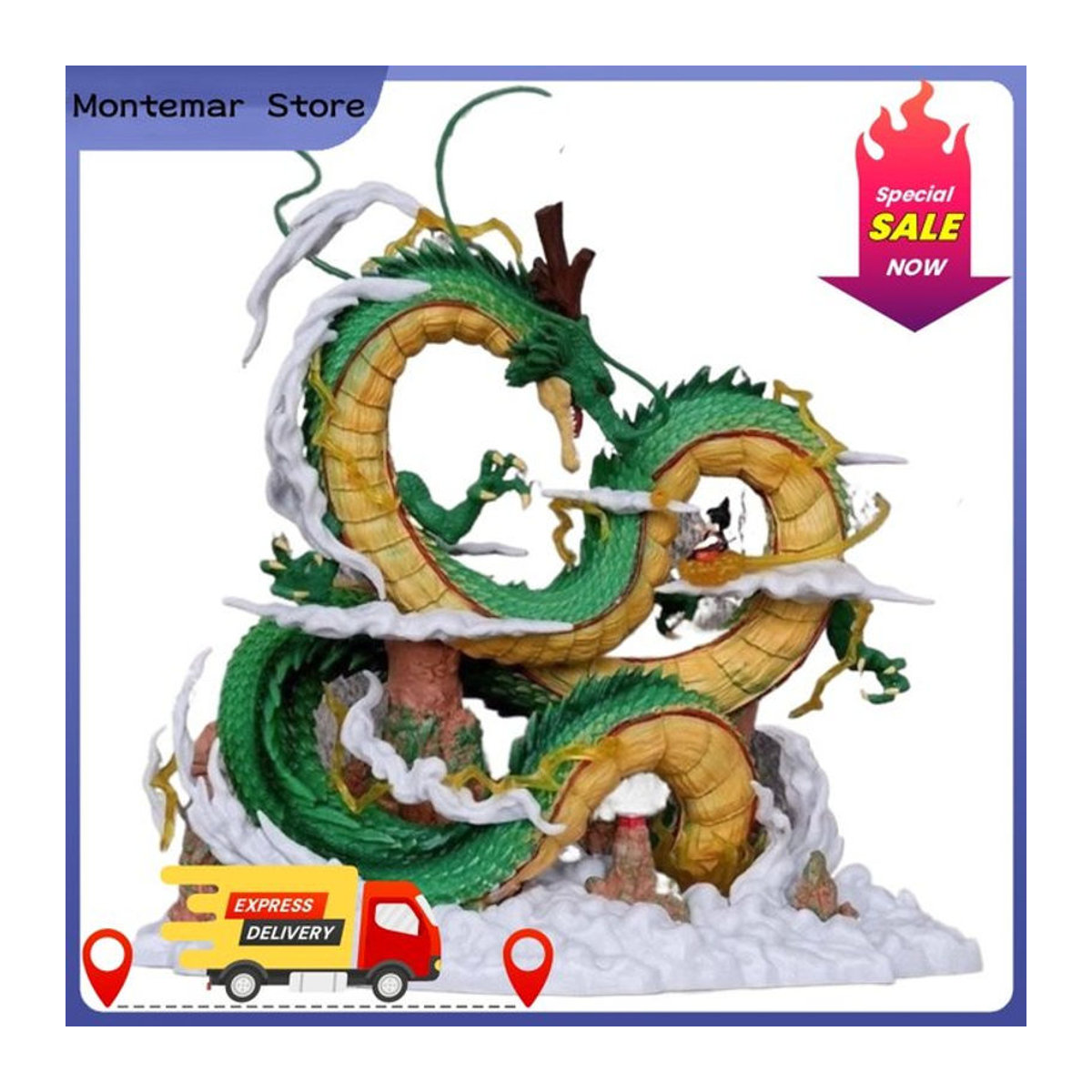 Bandai Dragon Ball Z Anime Figur Shenron und Son Goku aus Kunststoff, mehrfarbig - Bild 1