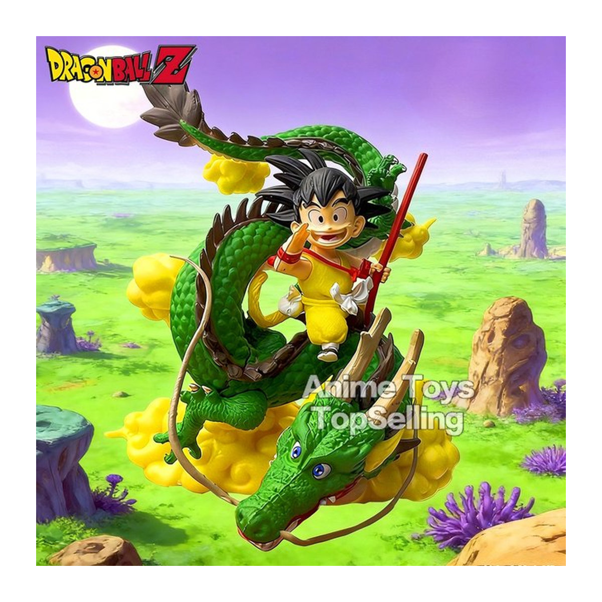 Bandai Dragon Ball Z Anime Figuren Set mit Goku und Shenron, mehrfarbige PVC Sammlerfiguren, Höhe: 13 cm - Bild 1