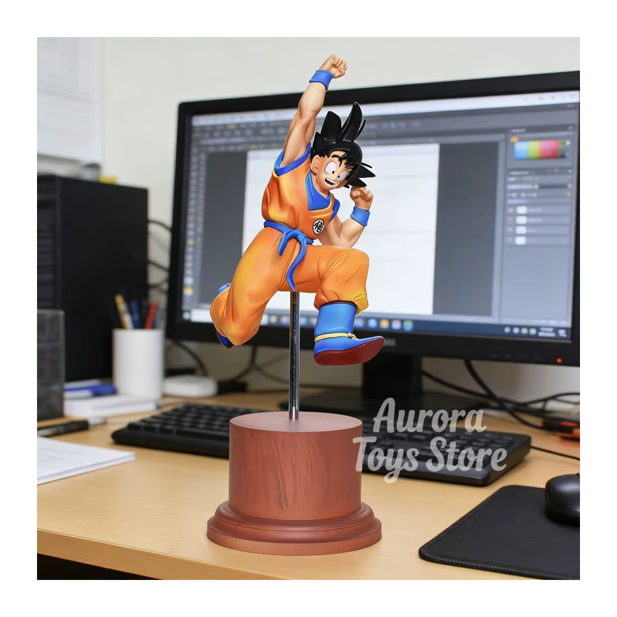 Bandai Dragon Ball Z Goku Actionfigur aus PVC in Orange, 25 cm Höhe - Bild 4