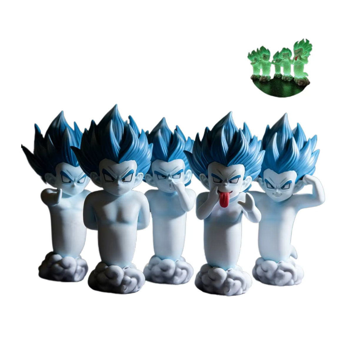 Bandai Dragon Ball Z Gotenks Anime Figur in Weiß, Höhe: 14,5 cm, Nachtleuchtende Actionfigur aus Kunststoff - Bild 4