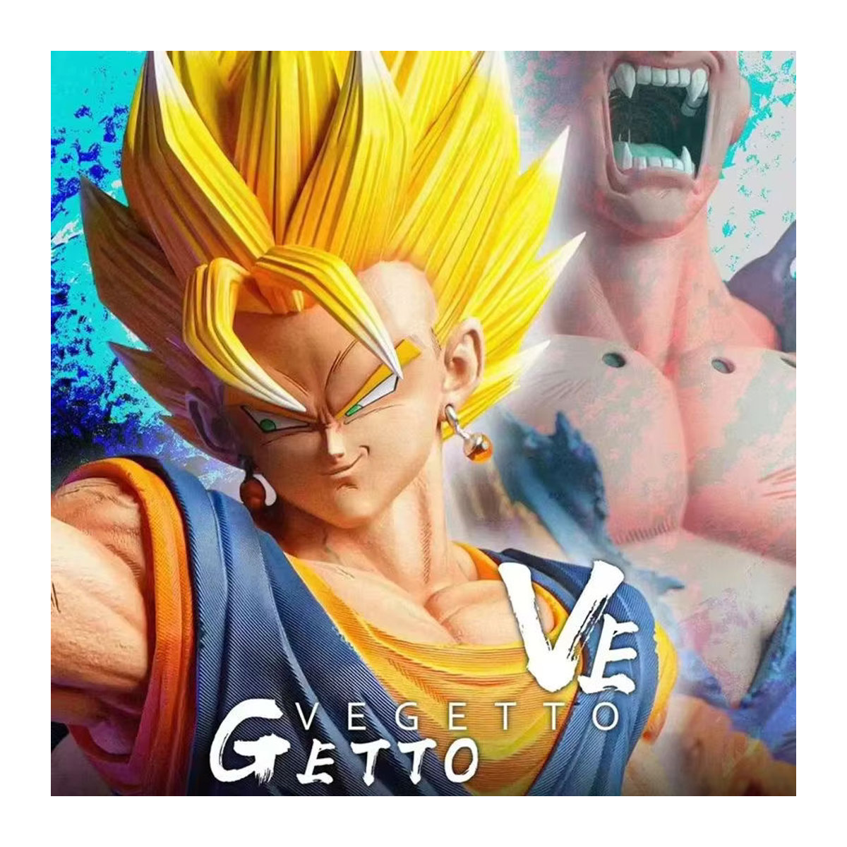 Bandai Dragon Ball Z Sammler-Actionfigur Majin Buu Vs Vegetto aus PVC, mehrfarbige Spielzeugstatue, Höhe: 33 cm - Bild 2