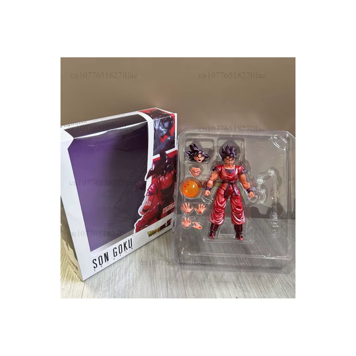 Bandai Dragon Ball Z Son Goku Kaioken Actionfigur in Rot aus Kunststoff mit beweglichen Gelenken - Bild 7