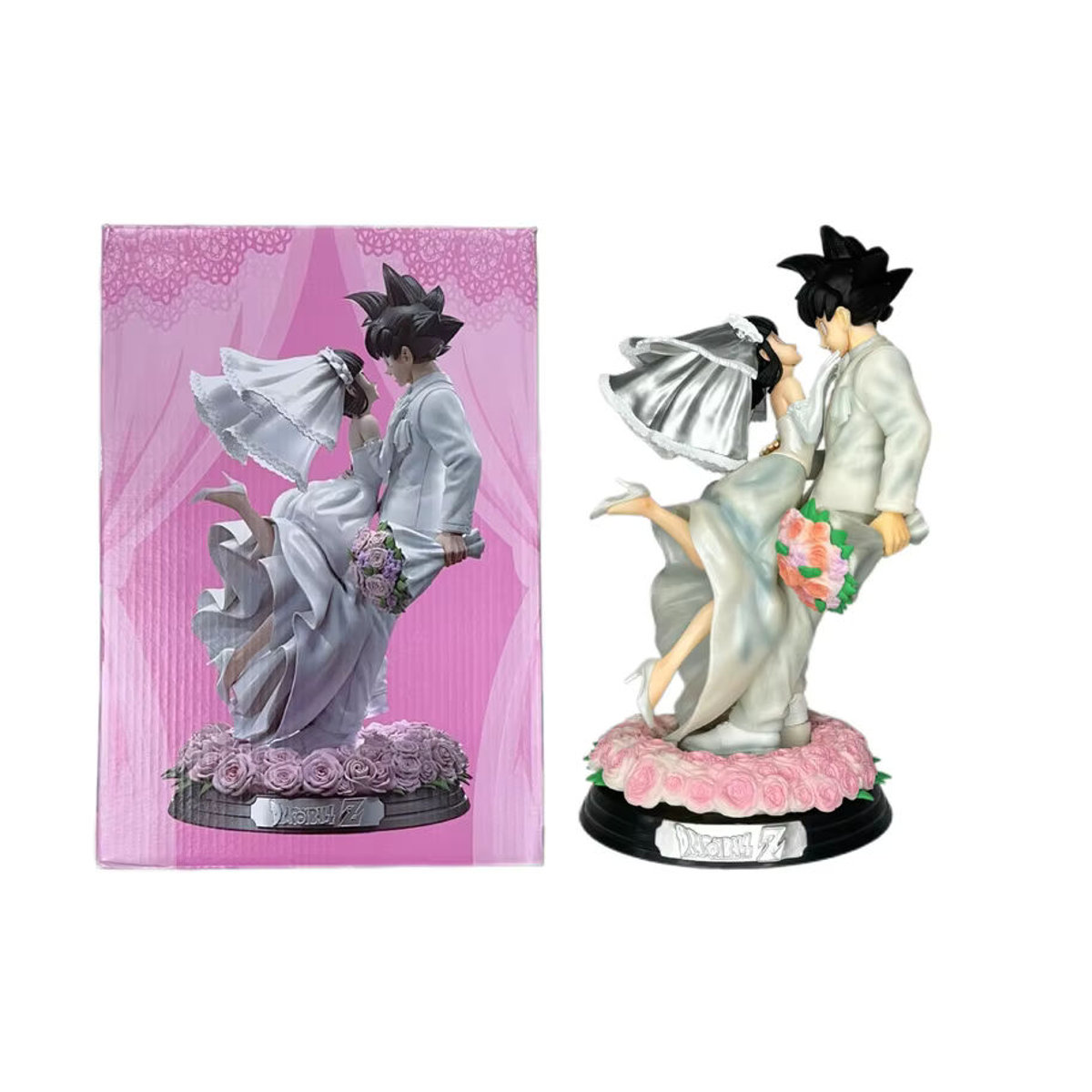 Bandai Dragon Ball Z Son Goku und Chichi Hochzeitsversion Actionfigur aus Kunststoff, Höhe: 31 cm, Weiß - Bild 6