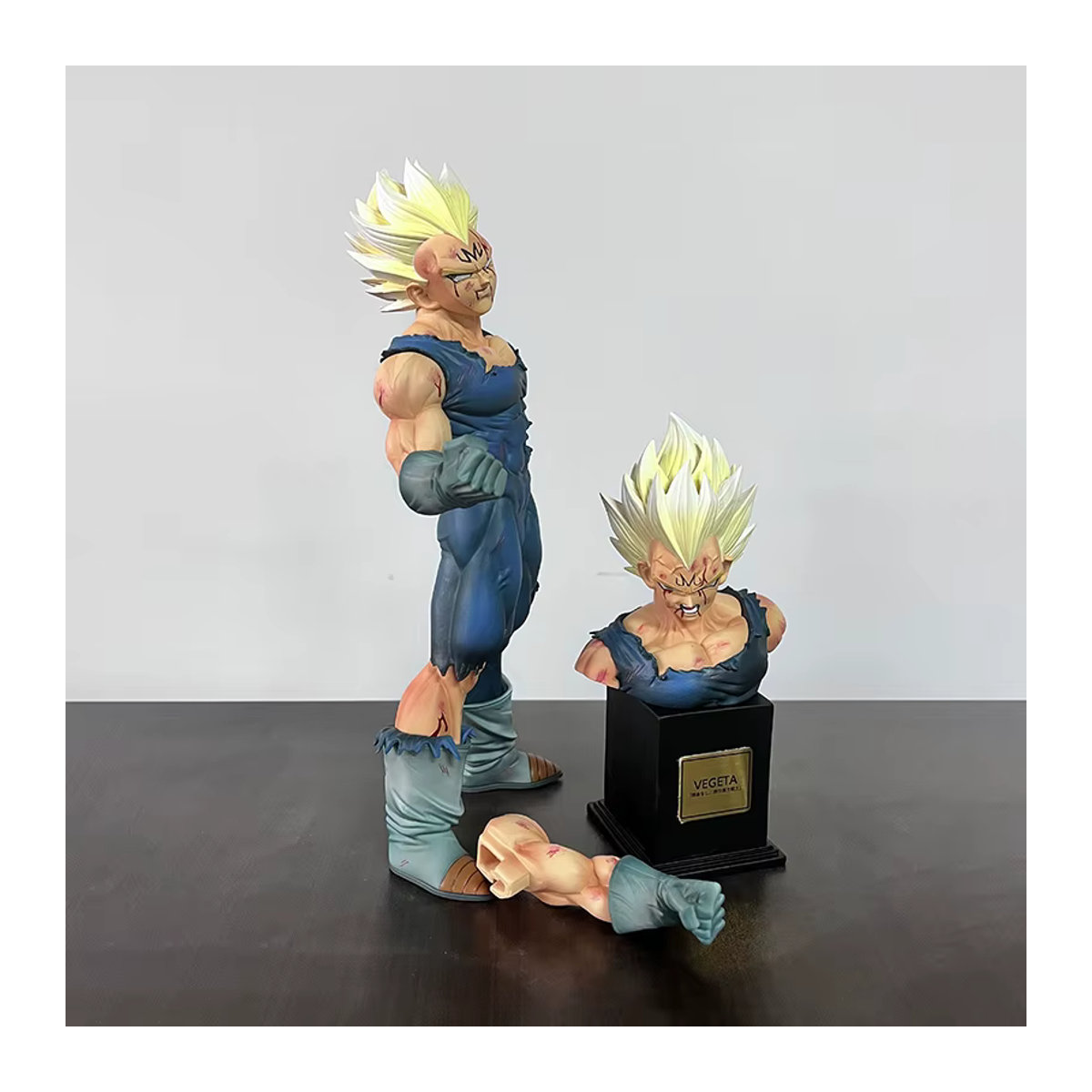 Bandai Dragon Ball Z Vegeta Actionfigur mit austauschbarem Kopf als Majin Vegeta Sammlerstück, mehrfarbig, Höhe: 28 cm - Bild 6