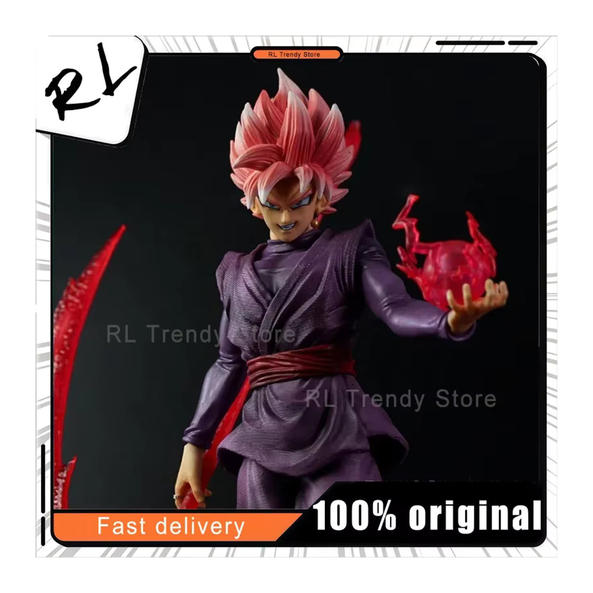 Bandai Dragon Ball Zamasu mit Sense Goku Black Rose Szene Anime Figur Modell Statue, Lila, Höhe: 38 cm - Bild 2