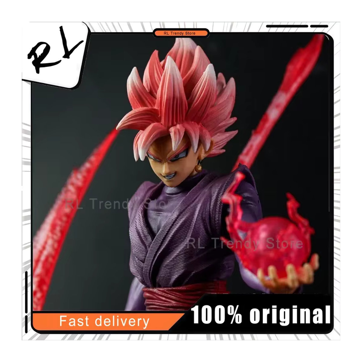 Bandai Dragon Ball Zamasu mit Sense Goku Black Rose Szene Anime Figur Modell Statue, Lila, Höhe: 38 cm - Bild 3