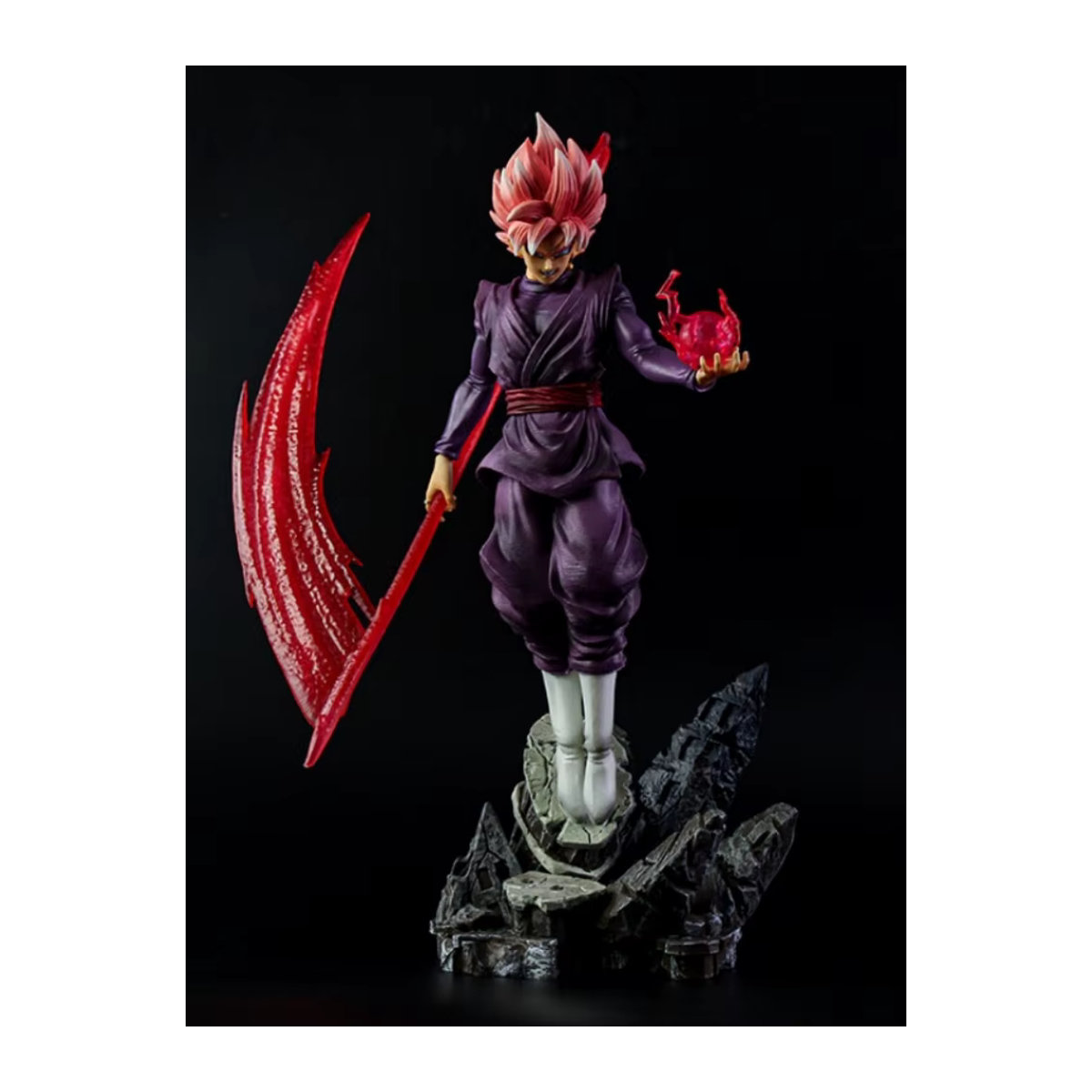 Bandai Dragon Ball Zamasu mit Sense Goku Black Rose Szene Anime Figur Modell Statue, Lila, Höhe: 38 cm - Bild 4