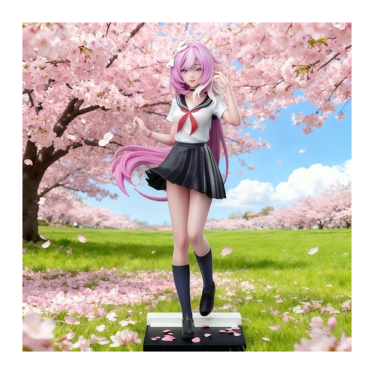 Bandai Elysia Schuluniform Stehende Cartoon-Figur Statue in Rosa mit Sweetheart Design als ästhetisches Sammlerstück - Bild 1