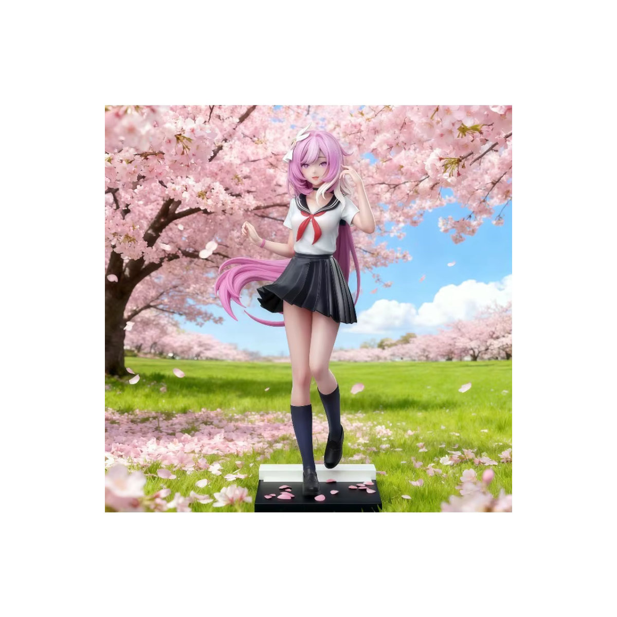 Bandai Elysia Schuluniform Stehende Cartoon-Figur Statue in Rosa mit Sweetheart Design als ästhetisches Sammlerstück - Bild 7