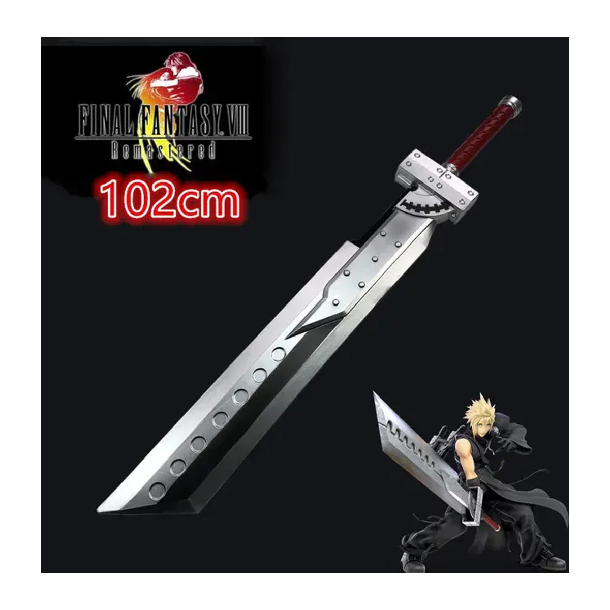 Bandai Final Fantasy 7 VII Zack Fair Buster Sword Cosplay Schwert in Silber, Länge: 108 cm - Bild 1