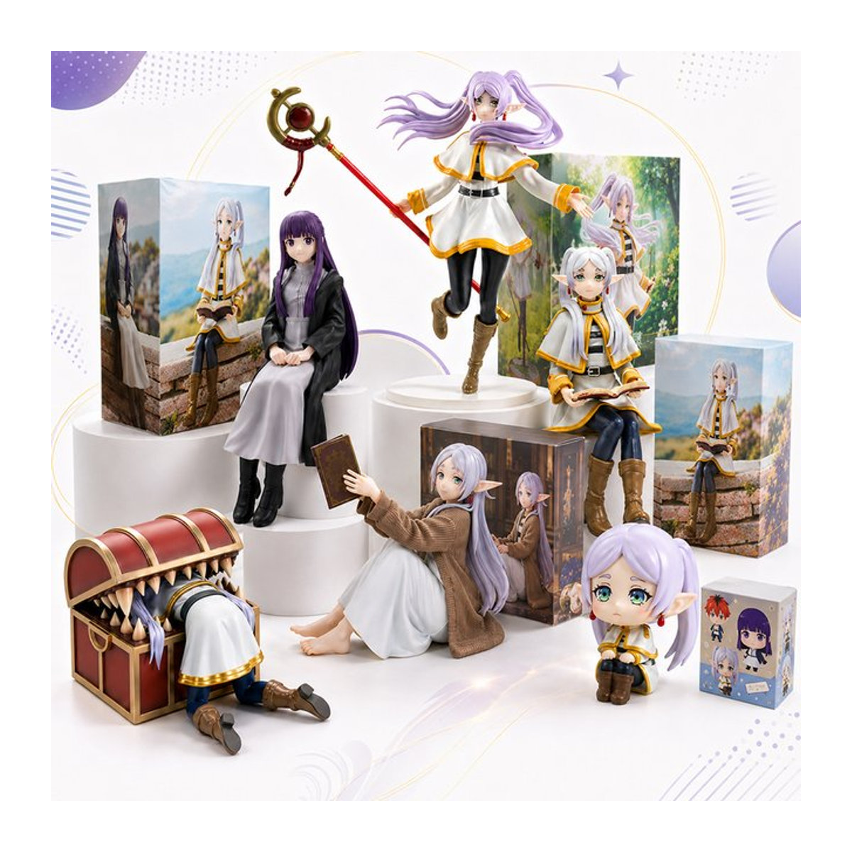 Bandai Frieren Beyond Journey's End Anime Figur Farn Huckleberry Frieren Actionfigur mehrfarbig - Bild 1