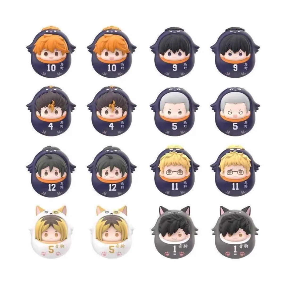 Bandai Haikyuu The Battle At The Garbage Dump Daruma-Puppe Blindbox, mehrfarbige Anime-Volleyball-Figur aus Kunststoff - Bild 2