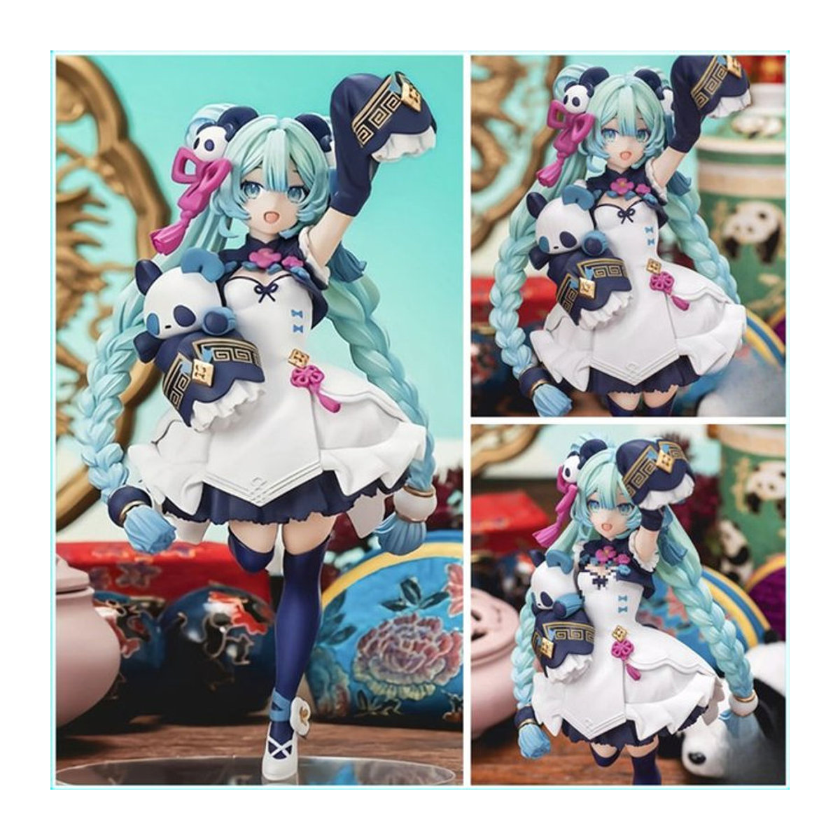 Bandai Hatsune Miku Actionfigur Panda National Style in Mehrfarbig, PVC Anime Modell für dein Desktop-Ornament, Höhe: 18 cm - Bild 1