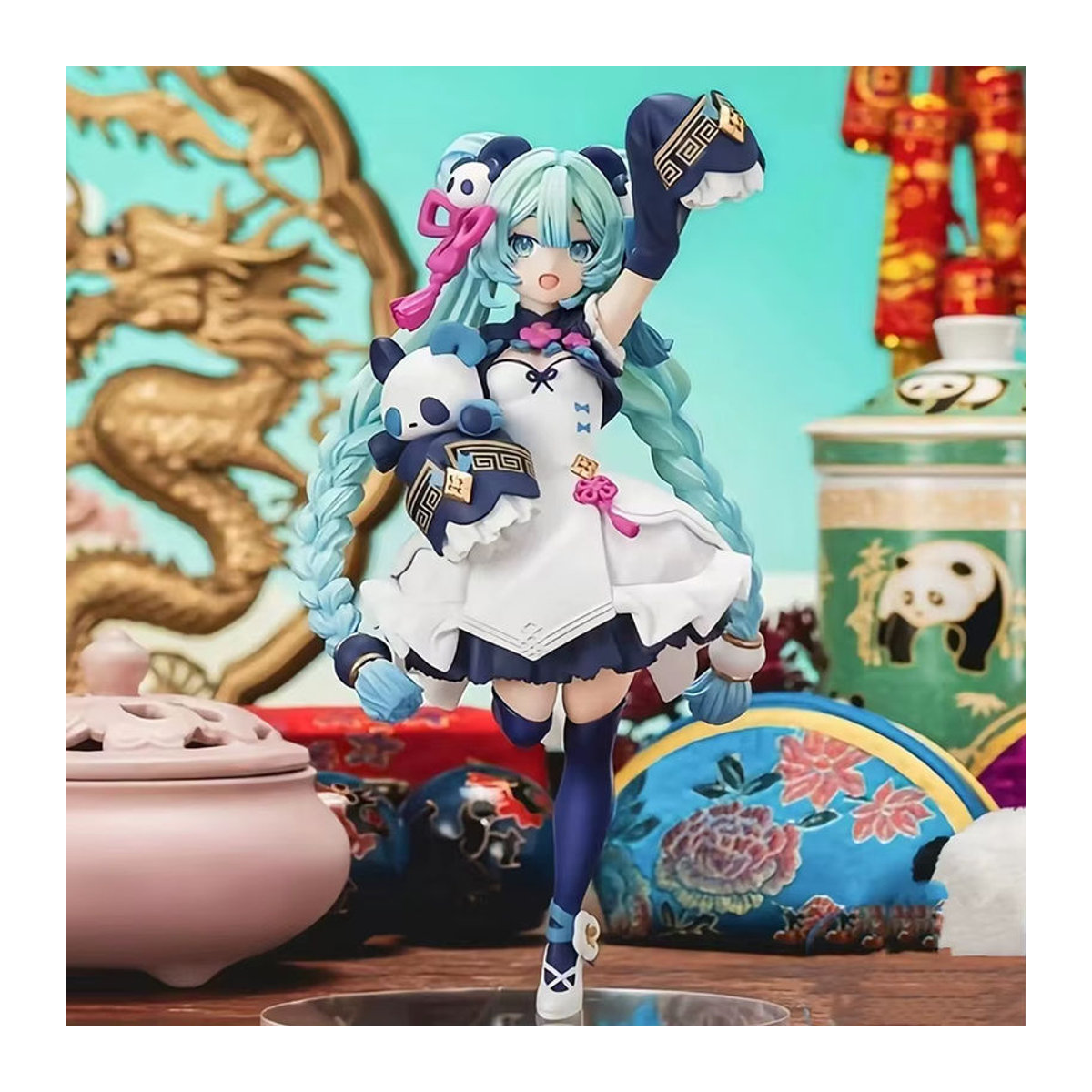 Bandai Hatsune Miku Actionfigur Panda National Style in Mehrfarbig, PVC Anime Modell für dein Desktop-Ornament, Höhe: 18 cm - Bild 2