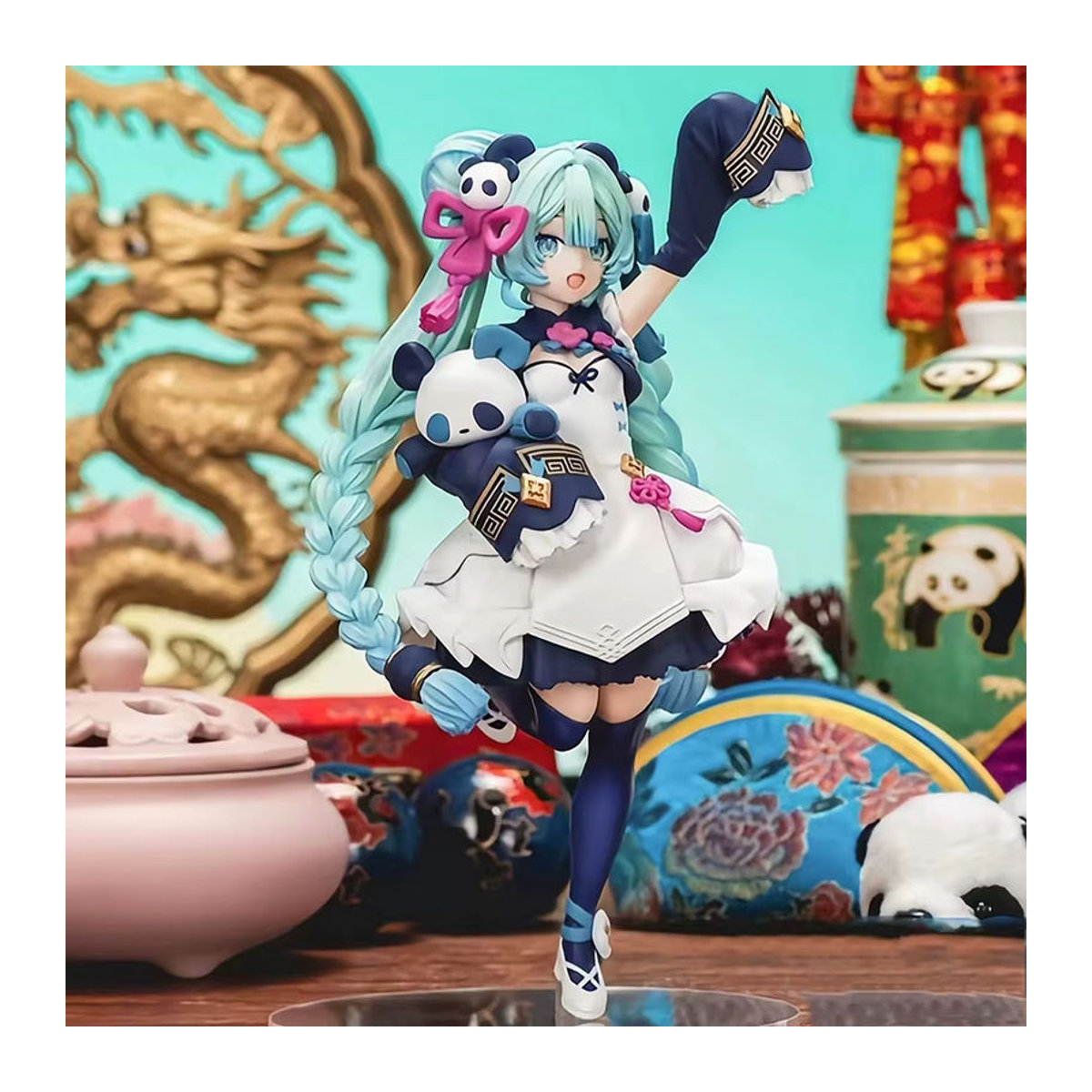 Bandai Hatsune Miku Actionfigur Panda National Style in Mehrfarbig, PVC Anime Modell für dein Desktop-Ornament, Höhe: 18 cm - Bild 3